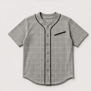 Baseball Jersey Infield Grid Design for Unisex Weekend Hangouts Featuring Geometric Detail