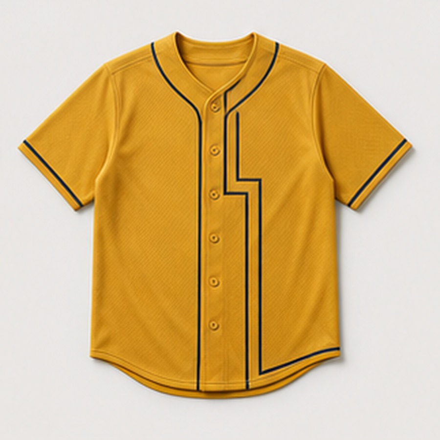 Baseball Jersey Golden Inning Design for Unisex Social Game Days Featuring Contrast Edging