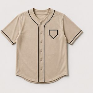 Baseball Jersey Open Diamond Design for Unisex Contemporary Style Featuring Minimal Chest Emblem