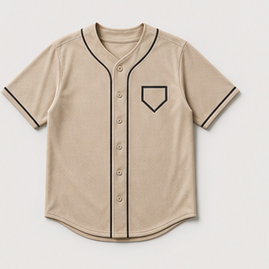 Baseball Jersey Open Diamond Design for Unisex Contemporary Style Featuring Minimal Chest Emblem