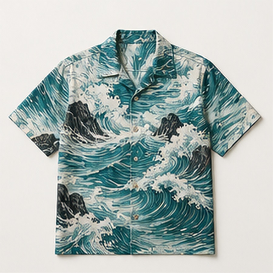 Hawaiian Shirt Coastal Rhythm Design for Unisex Vacation Packing Featuring Abstract Tide Print