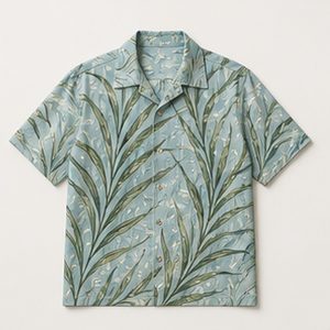Hawaiian Shirt Salt Air Design for Unisex Relaxed Summer Wear Featuring Sea Grass Pattern