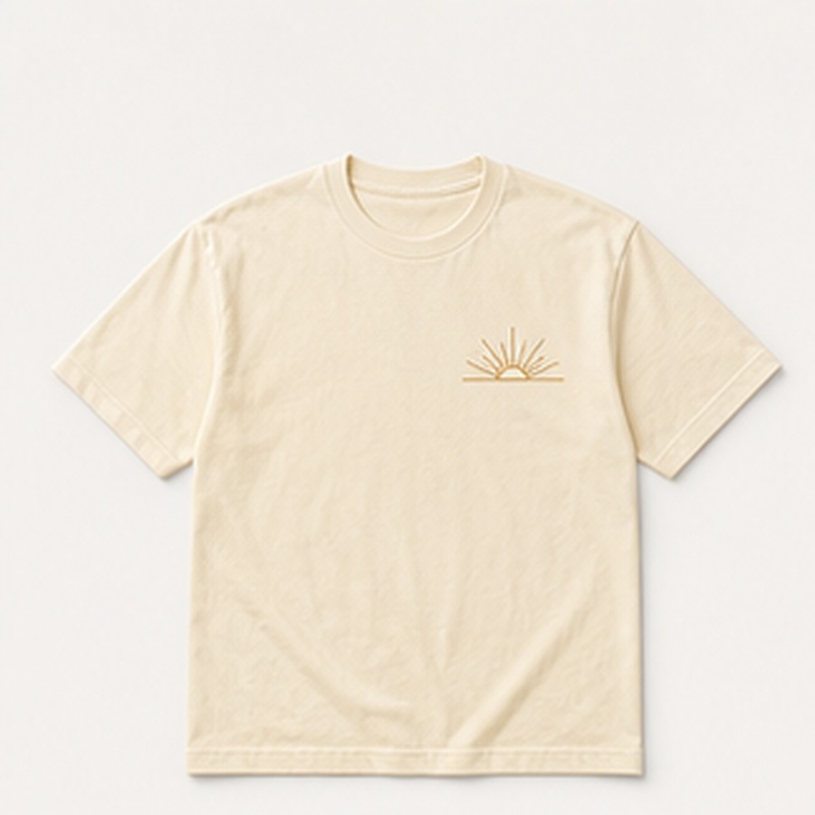 Graphic T Shirt Desert Horizon Design for Unisex Everyday Streetwear Featuring Sunline Artwork
