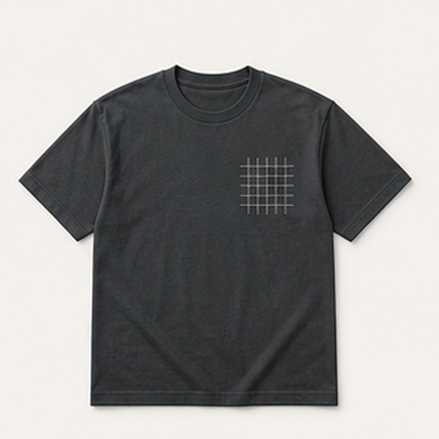 Graphic T Shirt Studio Grid Design for Unisex Creative Daily Wear Featuring Precision Grid Print