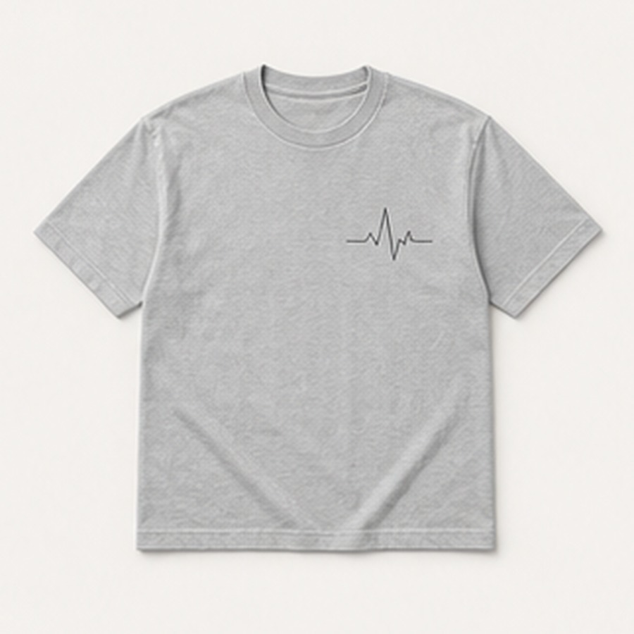 Graphic T Shirt Soft Signal Design for Unisex Minimal Wardrobes Featuring Pulse Graphic