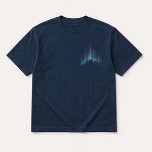 Graphic T Shirt North Light Design for Unisex Year Round Layering Featuring Aurora Arc Print