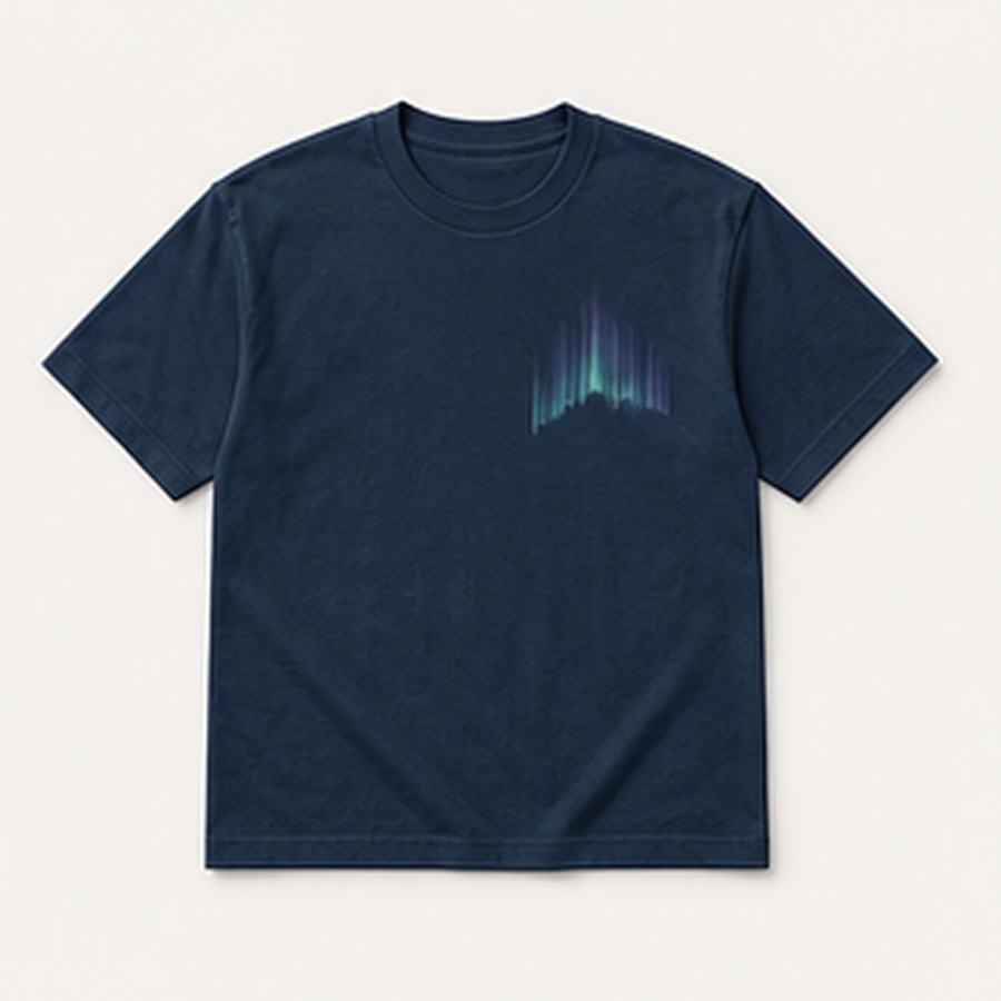 Graphic T Shirt North Light Design for Unisex Year Round Layering Featuring Aurora Arc Print