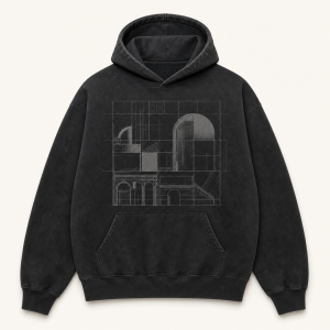Graphic Hoodie Midnight Ridge Design for Unisex Cool Weather Style Featuring Mountain Line Artwork