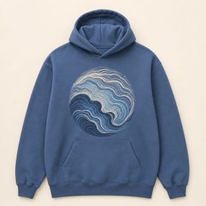 Graphic Hoodie Ember Route Design for Unisex Road Trips Featuring Route Line Print