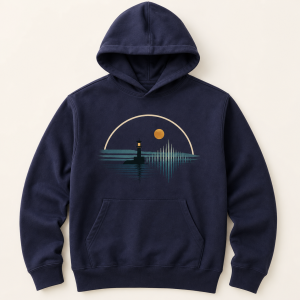 Graphic Hoodie Night Bloom Design for Unisex After Dark Outfits Featuring Botanical Line Art