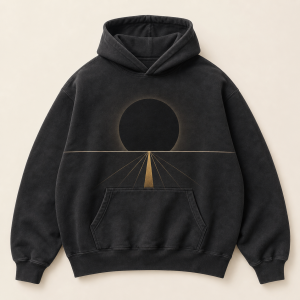 Graphic Hoodie Shadow Grid Design for Unisex Cold Weather Featuring Architectural Print